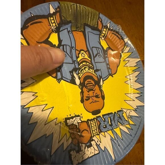 Vintage Mr T A Team New Old Stock Coated Party Plates 7” Unique Brand 1980s - Picture 3 of 4